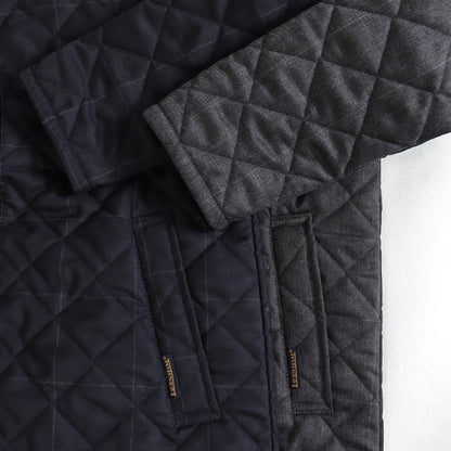 LAVENHAM ラベンハム WEYBREAD WINDOWPANE ウェイブレッド ウィンドウペイン チェック スタンドカラー フランネル キルティングコート (メンズ)