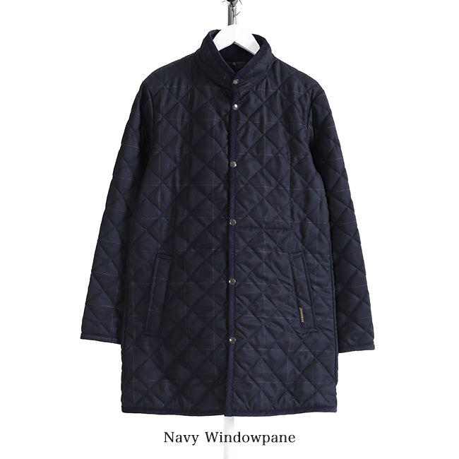 LAVENHAM ラベンハム WEYBREAD WINDOWPANE ウェイブレッド ウィンドウペイン チェック スタンドカラー フランネル キルティングコート (メンズ)