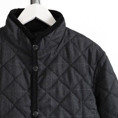 LAVENHAM ラベンハム WEYBREAD WINDOWPANE ウェイブレッド ウィンドウペイン チェック スタンドカラー フランネル キルティングコート (メンズ)