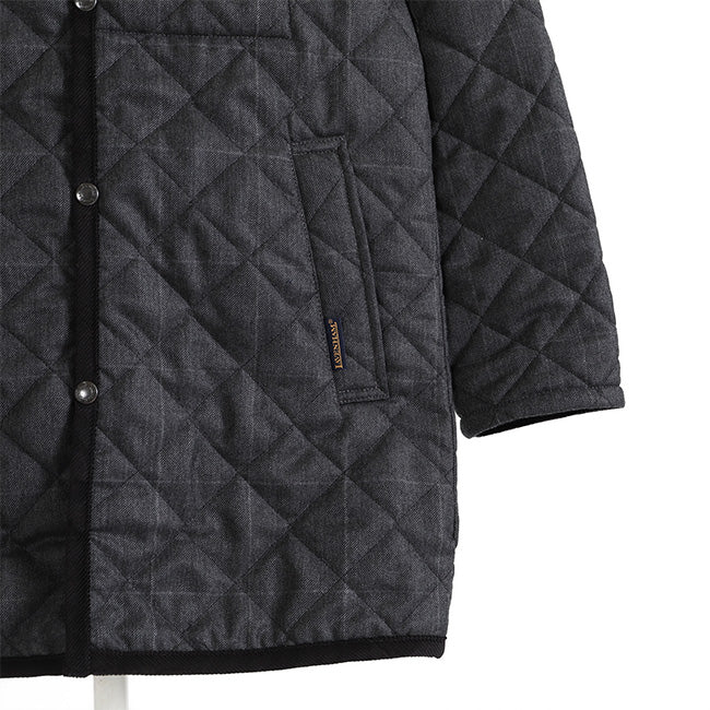 LAVENHAM ラベンハム WEYBREAD WINDOWPANE ウェイブレッド ウィンドウペイン チェック スタンドカラー フランネル キルティングコート (メンズ)