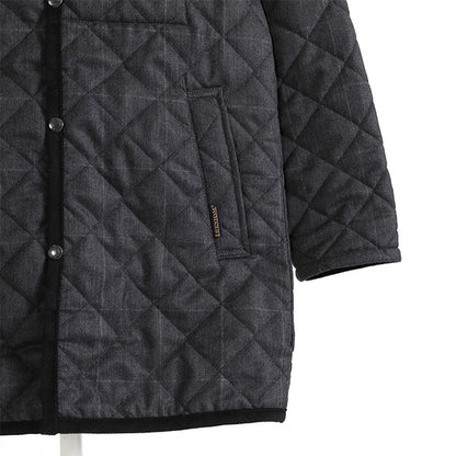 LAVENHAM ラベンハム WEYBREAD WINDOWPANE ウェイブレッド ウィンドウペイン チェック スタンドカラー フランネル キルティングコート (メンズ)