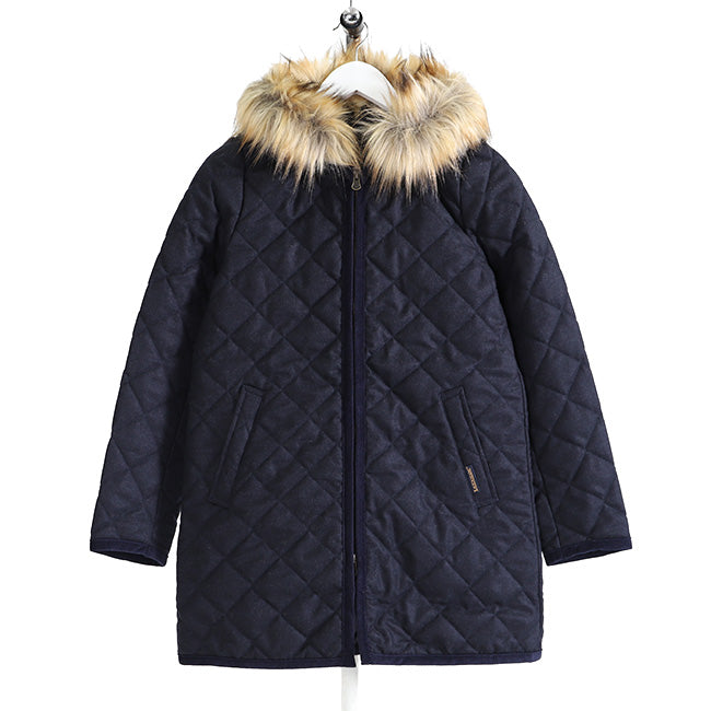 LAVENHAM ラベンハム SYLEHAM サイルハム ファー付き フランネル キルティングコート ウール (レディース)