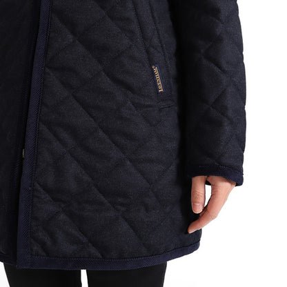 LAVENHAM ラベンハム SYLEHAM サイルハム ファー付き フランネル キルティングコート ウール (レディース)