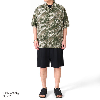White Mountaineering JUNGLE PATTERN OPEN COLLAR S/S SHIRT WM2471110
