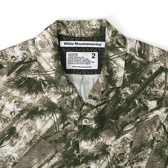 White Mountaineering JUNGLE PATTERN OPEN COLLAR S/S SHIRT WM2471110