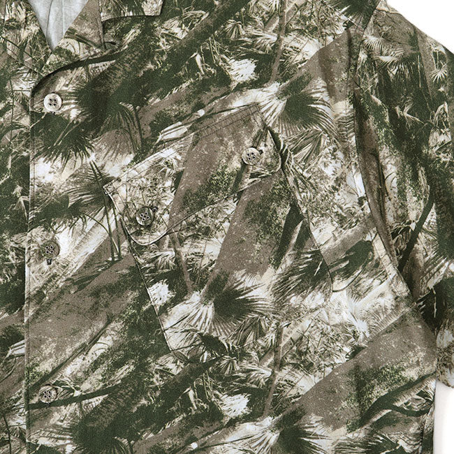 White Mountaineering JUNGLE PATTERN OPEN COLLAR S/S SHIRT WM2471110