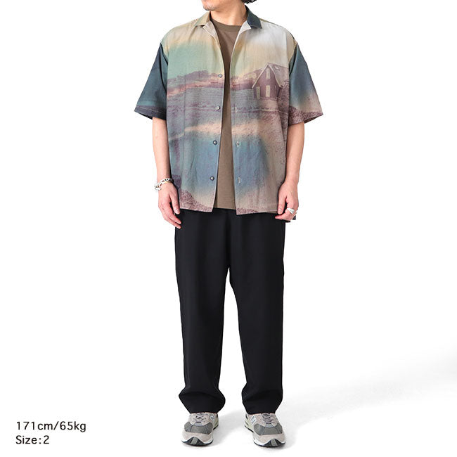 White Mountaineering PHOTO PRINT OPEN COLLAR SHIRT WM2471115