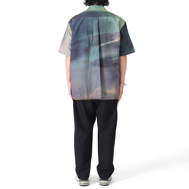 White Mountaineering PHOTO PRINT OPEN COLLAR SHIRT WM2471115