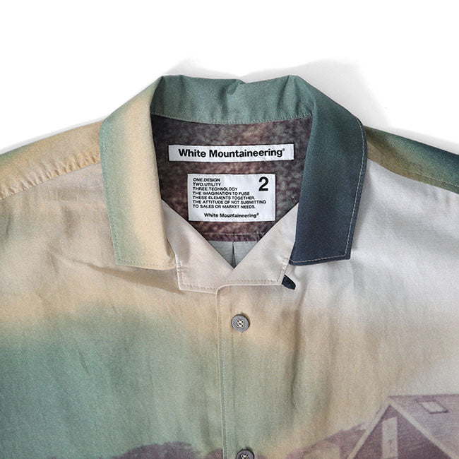 White Mountaineering PHOTO PRINT OPEN COLLAR SHIRT WM2471115