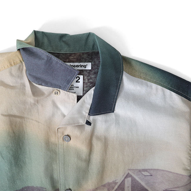 White Mountaineering PHOTO PRINT OPEN COLLAR SHIRT WM2471115