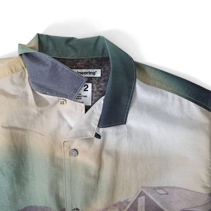 White Mountaineering PHOTO PRINT OPEN COLLAR SHIRT WM2471115