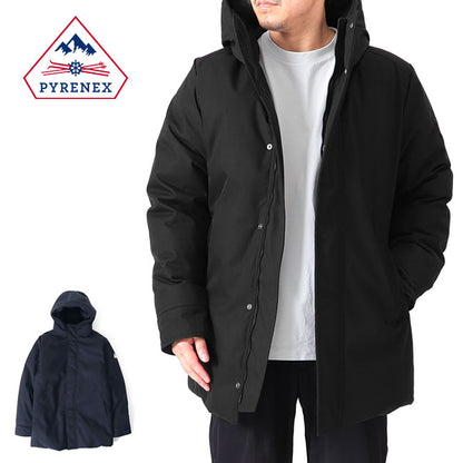 PYRENEX ピレネックス PAU ポー ギャバジン フーデッド ダウンコートHMY031 ダウンジャケット フード付き メンズ