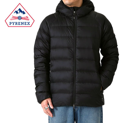 PYRENEX ピレネックス ARIAL HOODED アリアル フーデッド ライトダウンジャケット HMY026 黒 ブラック フード付き メンズ