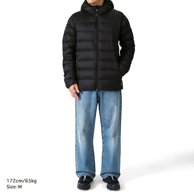 PYRENEX ピレネックス ARIAL HOODED アリアル フーデッド ライトダウンジャケット HMY026 黒 ブラック フード付き メンズ