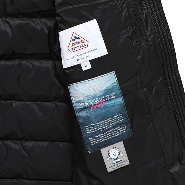 PYRENEX ピレネックス ARIAL HOODED アリアル フーデッド ライトダウンジャケット HMY026 黒 ブラック フード付き メンズ