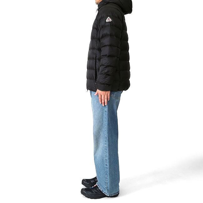 PYRENEX ピレネックス ARIAL HOODED アリアル フーデッド ライトダウンジャケット HMY026 黒 ブラック フード付き メンズ