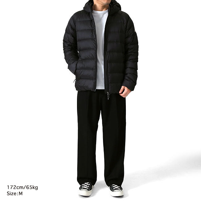PYRENEX ピレネックス ARIAL HOODED アリアル フーデッド ライトダウンジャケット HMY026 黒 ブラック フード付き メンズ