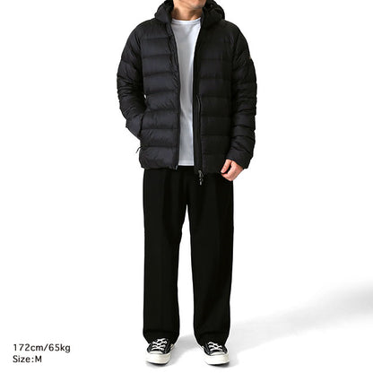 PYRENEX ピレネックス ARIAL HOODED アリアル フーデッド ライトダウンジャケット HMY026 黒 ブラック フード付き メンズ