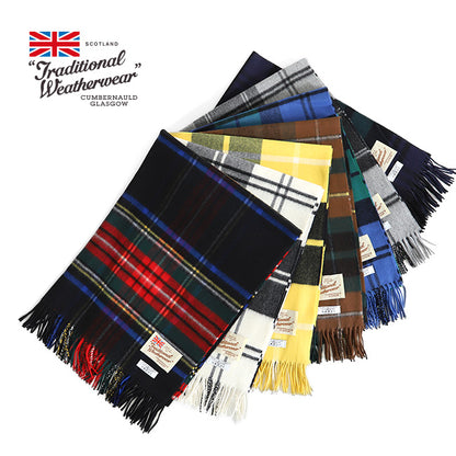 Traditional Weatherwear トラディショナルウェザーウェア チェック カシミヤウール ブランケット マフラー A182JGGO0144 ストール イギリス製 (メンズ レディース)