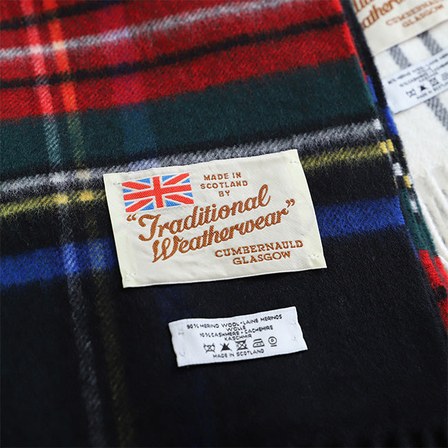 Traditional Weatherwear トラディショナルウェザーウェア チェック カシミヤウール ブランケット マフラー A182JGGO0144 ストール イギリス製 (メンズ レディース)