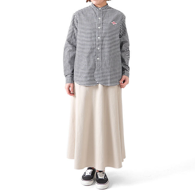 DANTON ダントン オックスフォード チェック バンドカラーシャツ DT-B0279 OXP 長袖シャツ レディース
