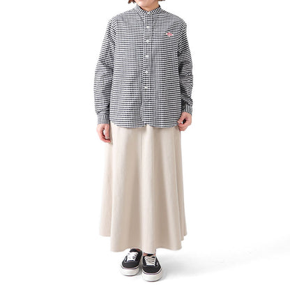DANTON ダントン オックスフォード チェック バンドカラーシャツ DT-B0279 OXP 長袖シャツ レディース