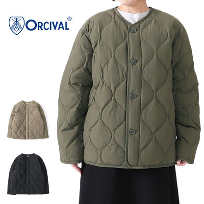 ORCIVAL オーシバル キルトダウン ノーカラージャケット OR-A0075 NSY カラーレス ブルゾン 撥水 レディース