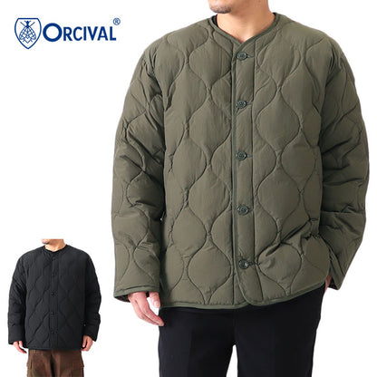 ORCIVAL オーシバル キルトダウン ノーカラージャケット OR-A0089 NSY カラーレス ブルゾン メンズ