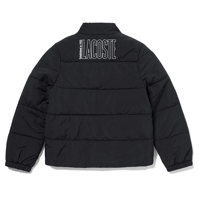 Lacoste ラコステ バックロゴグラフィック キルティング パフジャケット BJ9736L 黒 中綿 キッズ