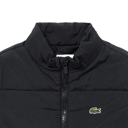 Lacoste ラコステ バックロゴグラフィック キルティング パフジャケット BJ9736L 黒 中綿 キッズ