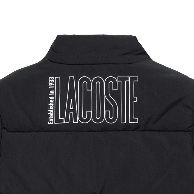 Lacoste ラコステ バックロゴグラフィック キルティング パフジャケット BJ9736L 黒 中綿 キッズ