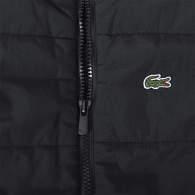 Lacoste ラコステ バックロゴグラフィック キルティング パフジャケット BJ9736L 黒 中綿 キッズ