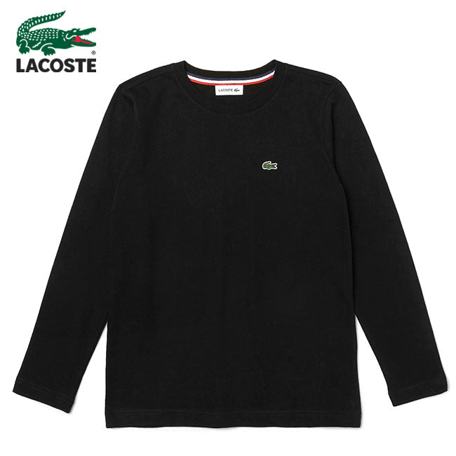 Lacoste ラコステ ロゴワッペン エッセンシャル ロンT TJ2093L 黒 長袖Tシャツ キッズ