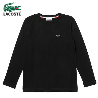 Lacoste ラコステ ロゴワッペン エッセンシャル ロンT TJ2093L 黒 長袖Tシャツ キッズ