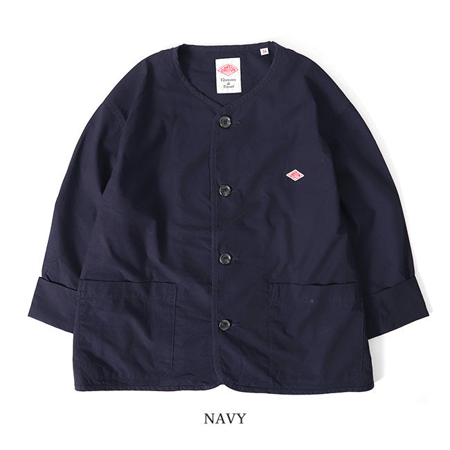 DANTON ダントン カラーレス ショートジャケット DT-A0293 HCD ノーカラー レディース