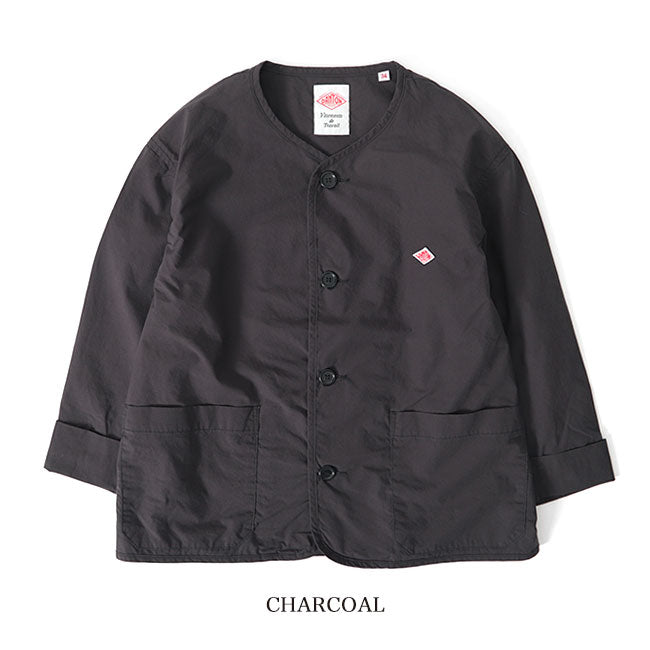 DANTON ダントン カラーレス ショートジャケット DT-A0293 HCD ノーカラー レディース