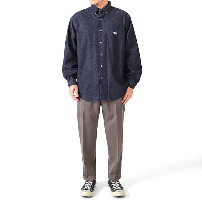 DANTON ダントン ダンガリー ボタンダウン デニムシャツ DT-B0116 DUG DT-B0293 DUG インディゴ染め 長袖シャツ メンズ