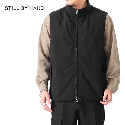 STILL BY HAND スティルバイハンド 塩縮ナイロン スタンドカラー ベスト VE01231 メンズ