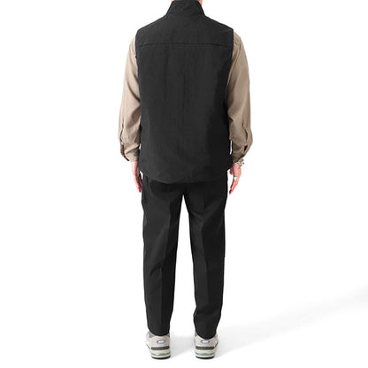 STILL BY HAND スティルバイハンド 塩縮ナイロン スタンドカラー ベスト VE01231 メンズ