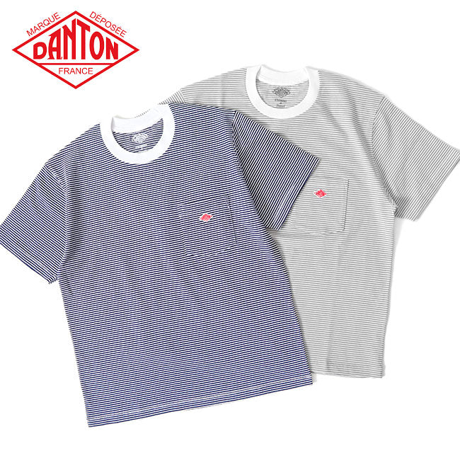 DANTON ダントン ボーダー 胸ポケットTシャツ JD-9041 半袖Tシャツ メンズ レディース