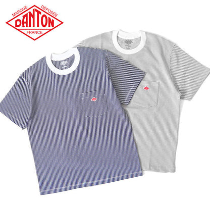 DANTON ダントン ボーダー 胸ポケットTシャツ JD-9041 半袖Tシャツ メンズ レディース