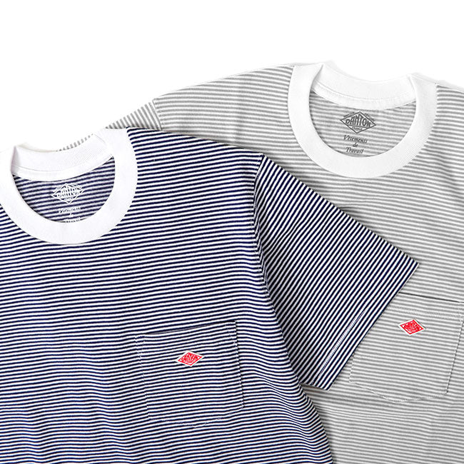 DANTON ダントン ボーダー 胸ポケットTシャツ JD-9041 半袖Tシャツ メンズ レディース