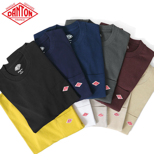 DANTON ダントン 胸ポケットTシャツ JD-9041 無地 ボーダー 半袖Tシャツ (メンズ レディース)