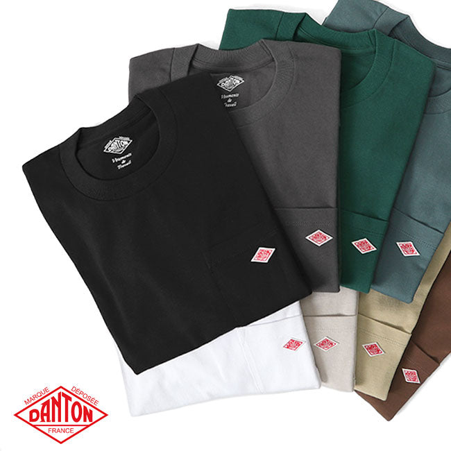 DANTON ダントン 胸ポケット ロンT JD-9077 長袖Tシャツ (メンズ レディース)