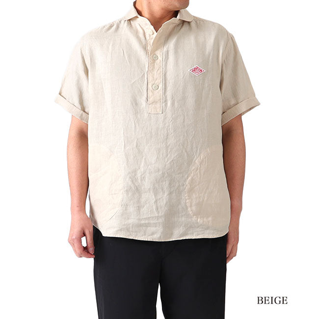 DANTON ダントン プルオーバー リネンシャツ JD-3569 KLS 半袖シャツ メンズ