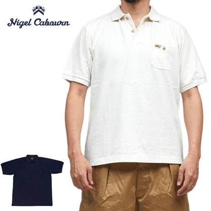 Nigel Cabourn ナイジェルケーボン リボン 胸ポケット ポロシャツ 80420021060 半袖ポロシャツ メンズ