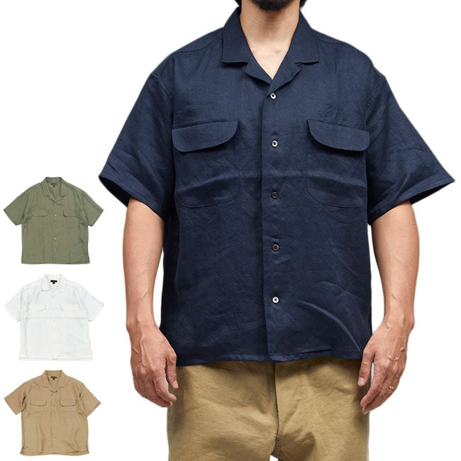 Nigel Cabourn ナイジェルケーボン リネンツイル オープンカラーシャツ 80420011006 開襟シャツ 半袖シャツ メンズ