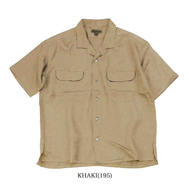 Nigel Cabourn ナイジェルケーボン リネンツイル オープンカラーシャツ 80420011006 開襟シャツ 半袖シャツ メンズ
