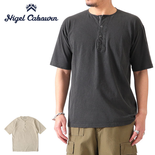 Nigel Cabourn ナイジェルケーボン 50s ピグメント ヘンリーネックTシャツ 80440021006 顔料染め 半袖Tシャツ メンズ