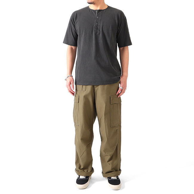 Nigel Cabourn ナイジェルケーボン 50s ピグメント ヘンリーネックTシャツ 80440021006 顔料染め 半袖Tシャツ メンズ